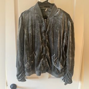 Free people velour bomber jacket